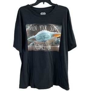 STAR WARS Yoda Graphic Tshirt Black Unisex Size XL